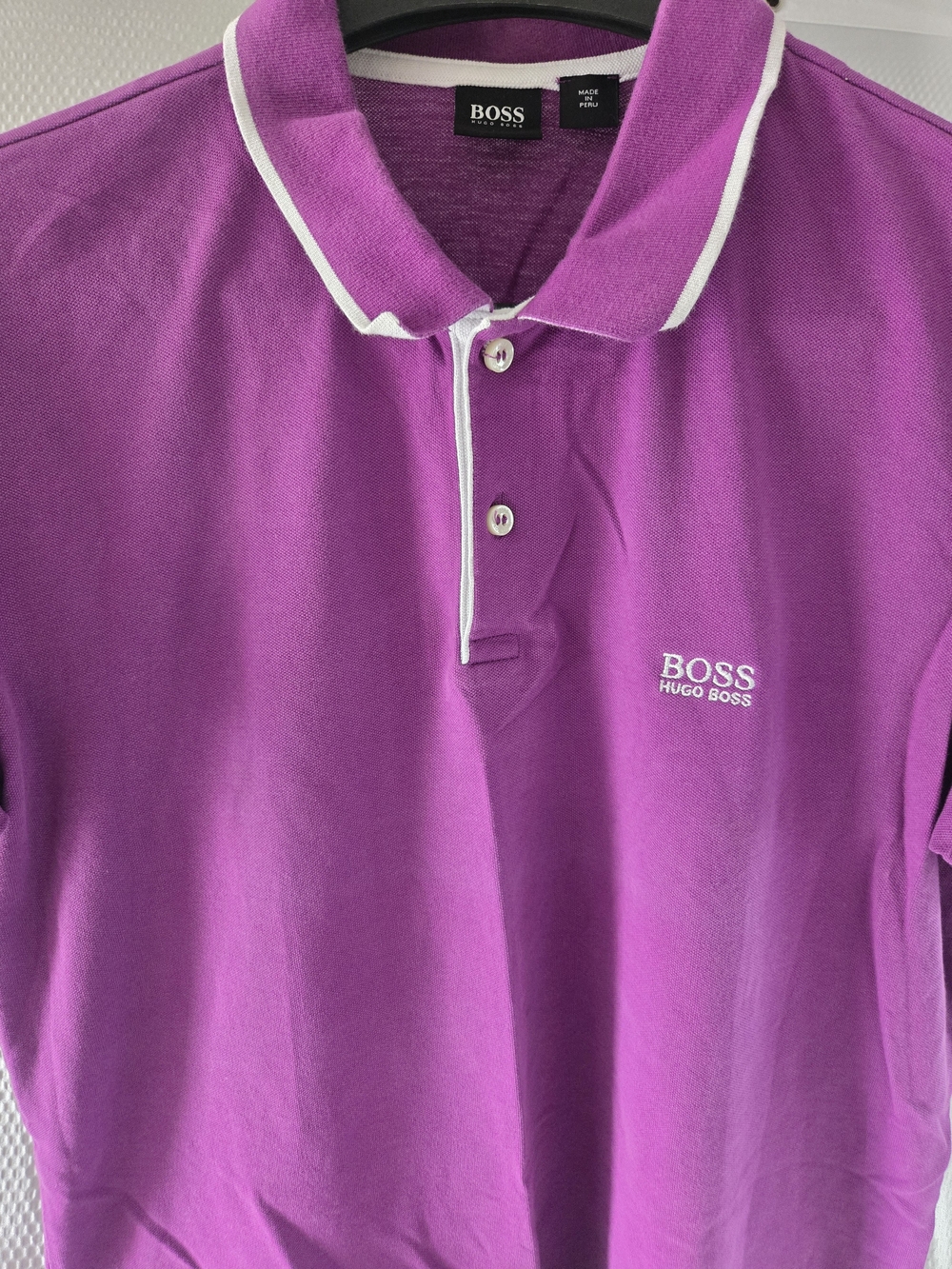 BOSS Hugo Boss Purple Polo with White Trim